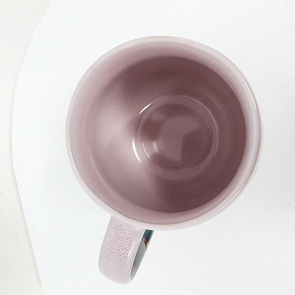 Roscher Stoneware Coffee Mug Pink Grey Blue Iridescent Striped  Micro & DW Safe - Picture 5 of 7